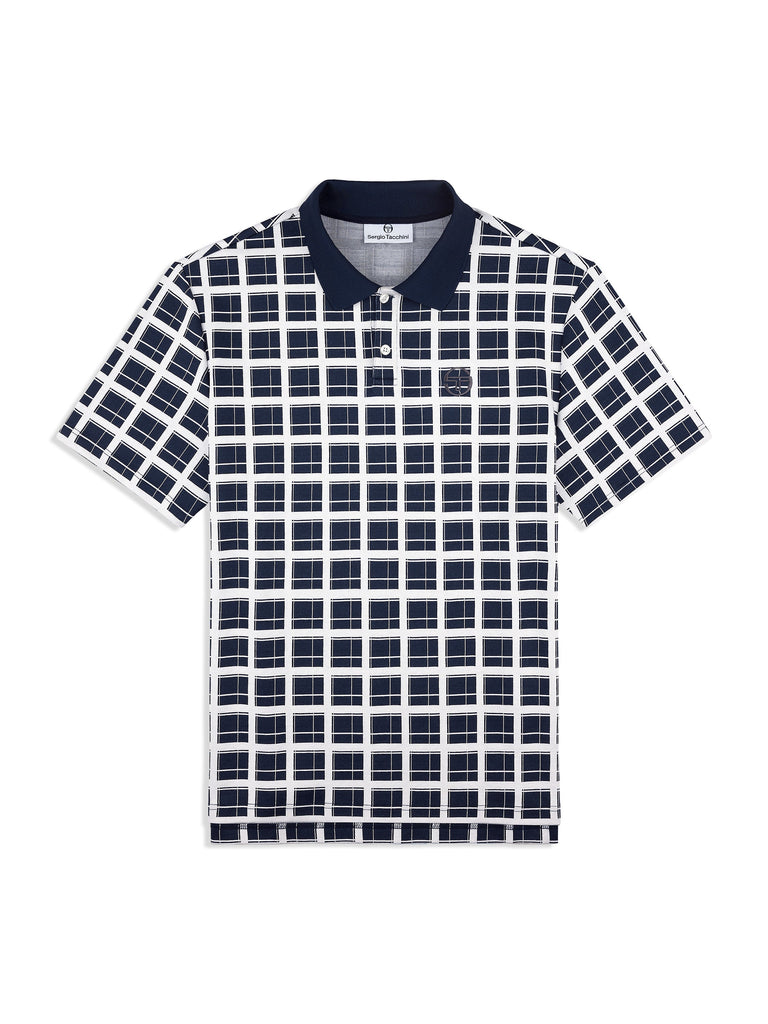 Damarindo Check Polo- Maritime Blue