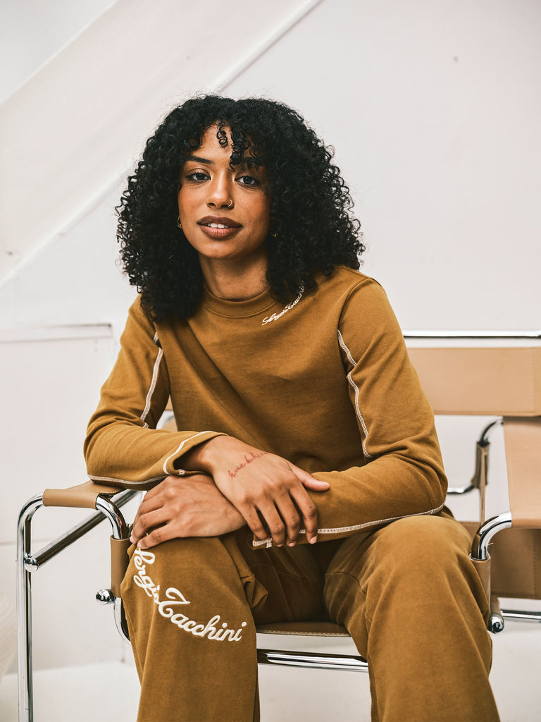 Greta Sweatpant- Bronze Brown