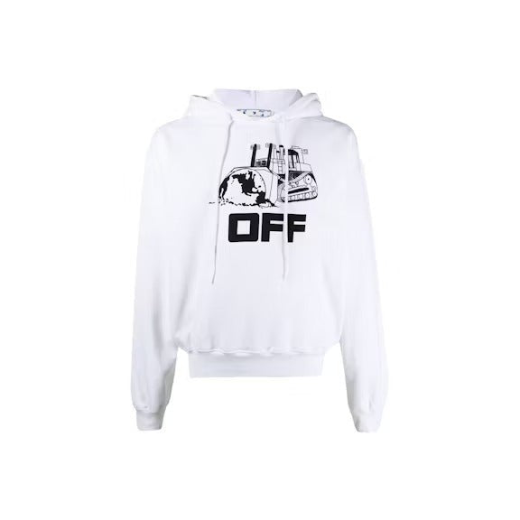 OFF-WHITE Oversized Fit World Catepilla Print Hoodie White