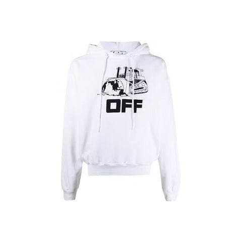 OFF-WHITE Oversized Fit World Catepilla Print Hoodie White