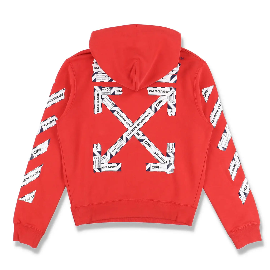 OFF-WHITE Airport Tape Hoodie (Red)