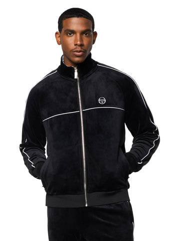 Lioni Velour Track Jacket- Black Beauty