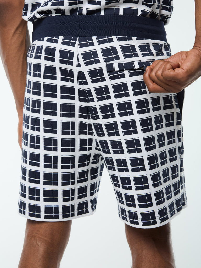 Damarindo Check Short- Maritime Blue