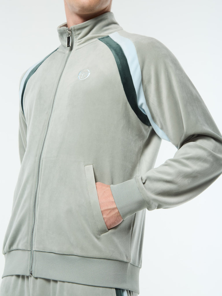 Banda Velour Track Jacket- Slate Gray