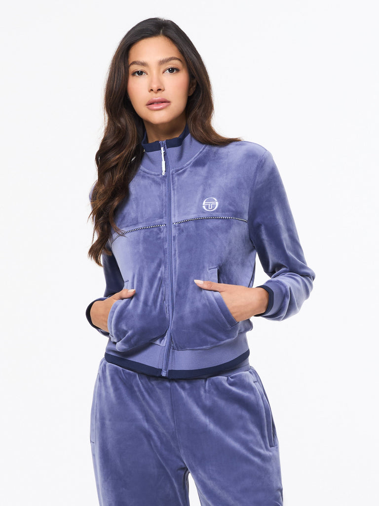 Leta Velour Jacket-Heron