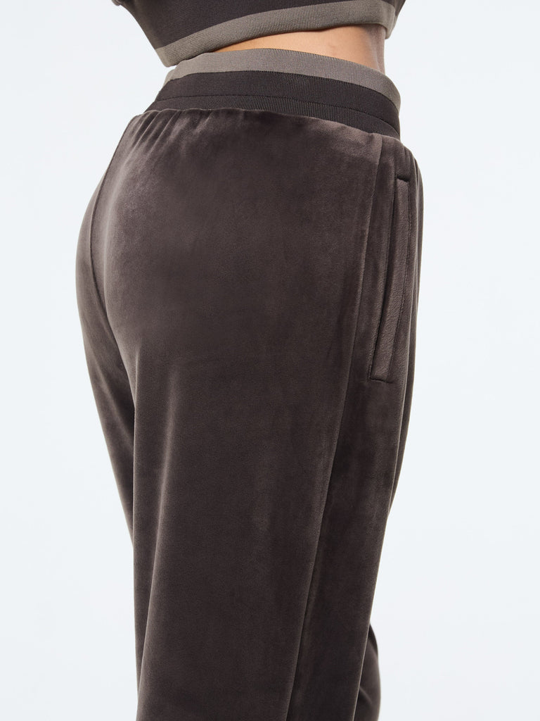 Leta Velour Pant- Mulch