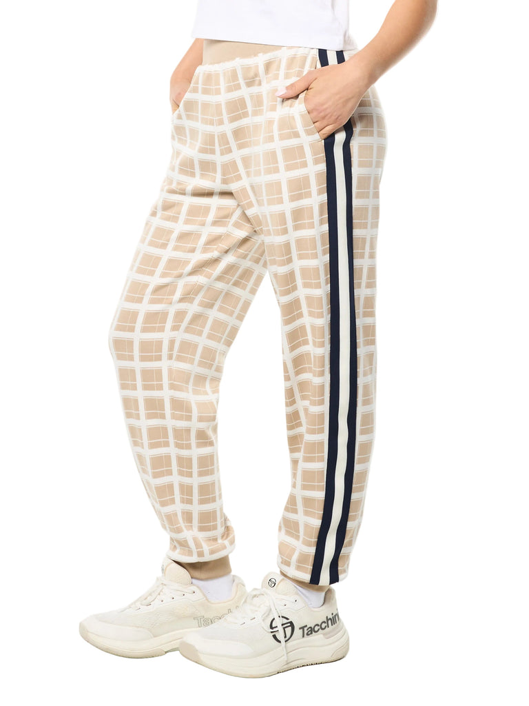 Women's Damarindo Check Track Pant- Humus