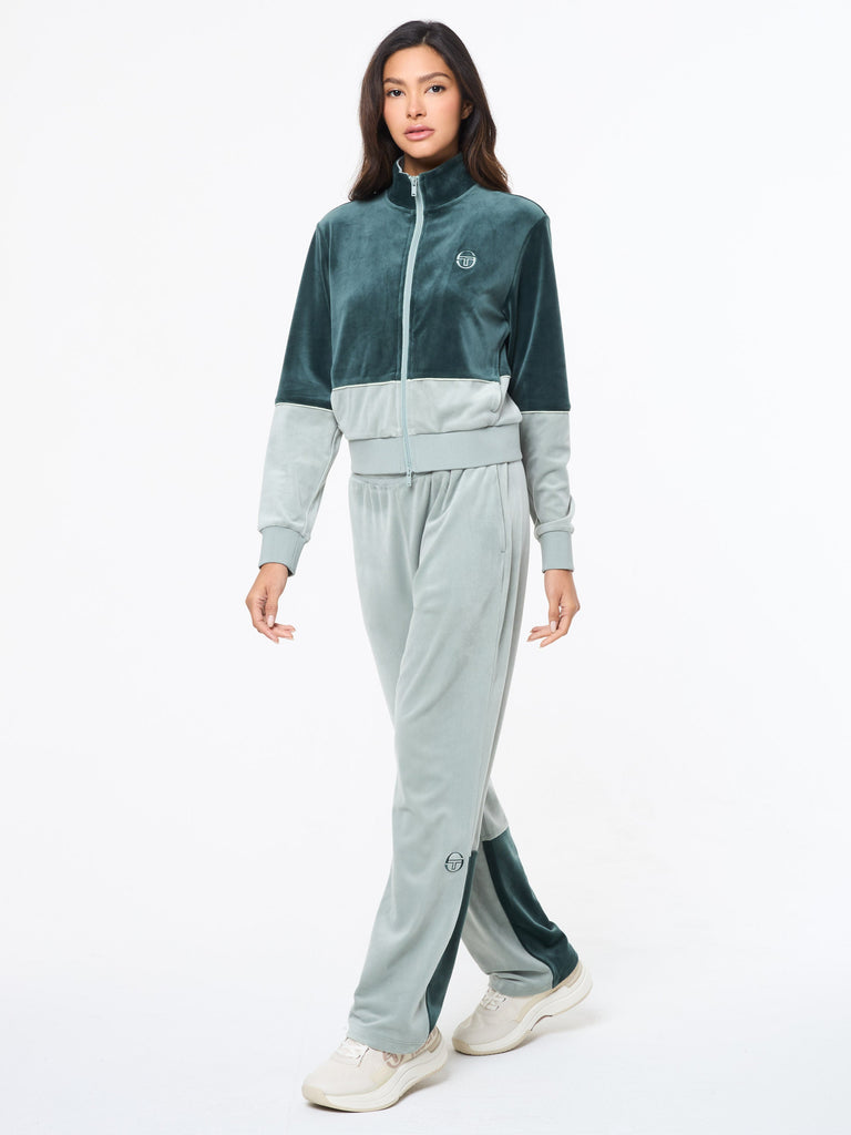 Lina Velour Track Jacket- Green Gables