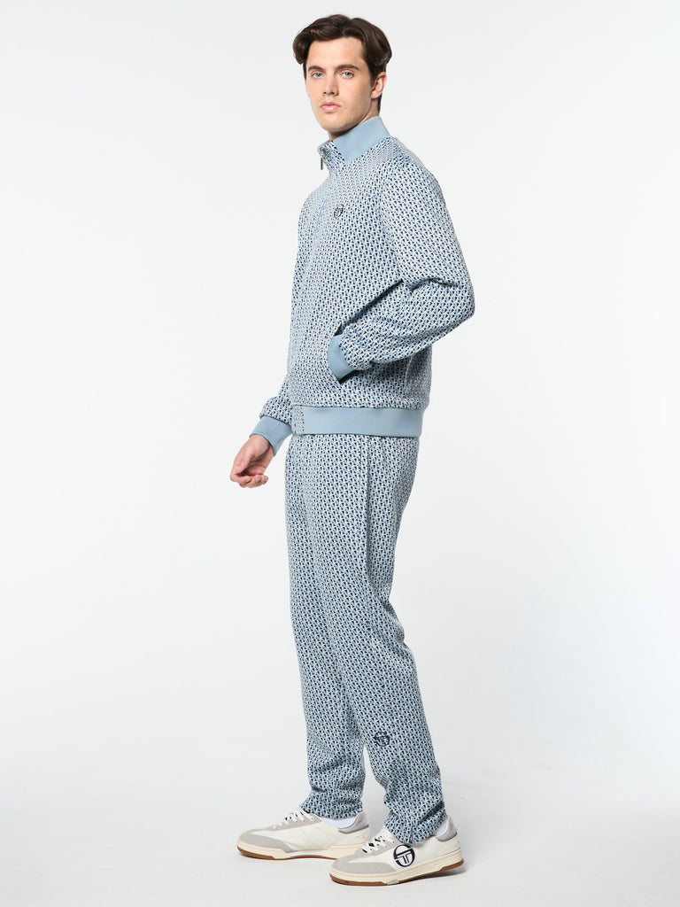 Paolo Knit Track Jacket- Faded Denim