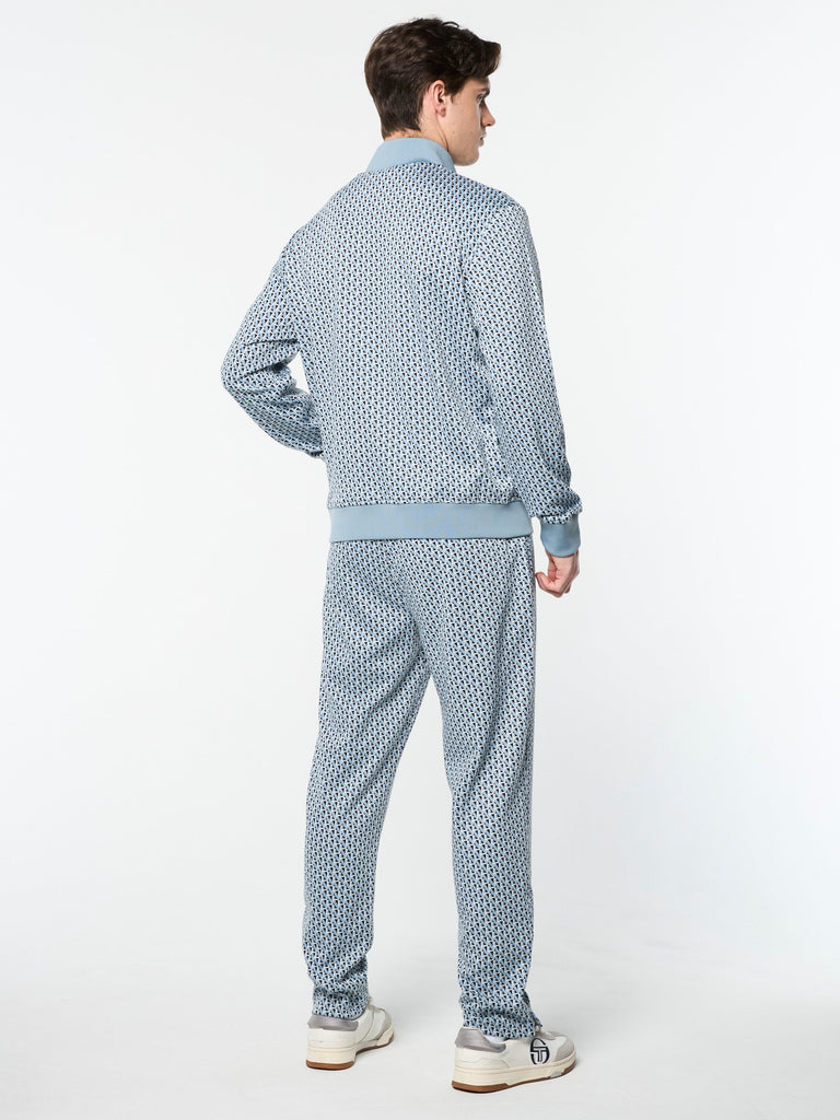 Paolo Knit Track Jacket- Faded Denim