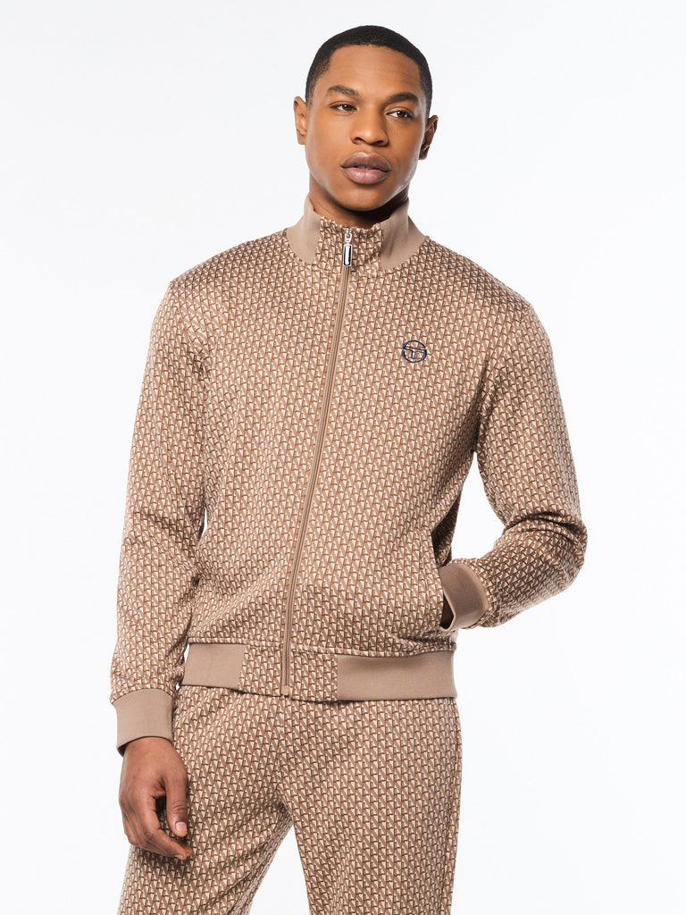 Paolo Knit Track Jacket- Taupe Grey