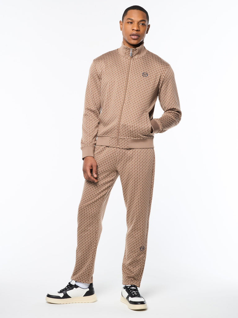 Paolo Knit Track Jacket- Taupe Grey