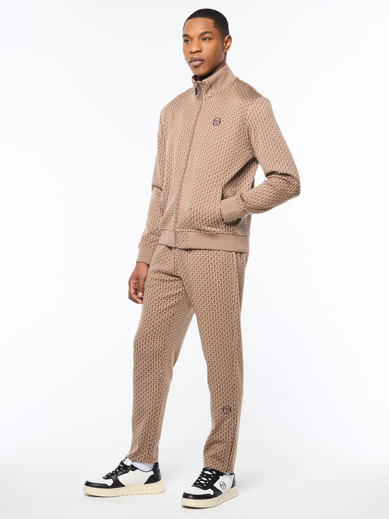 Paolo Knit Track Jacket- Taupe Grey