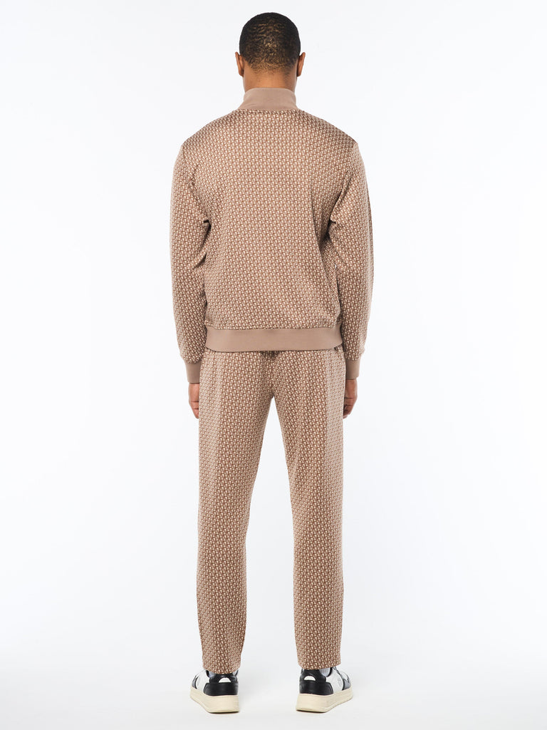 Paolo Knit Track Jacket- Taupe Grey