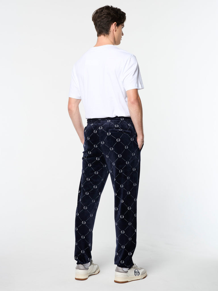 Cosimo Velour Track Pant- Maritime Blue