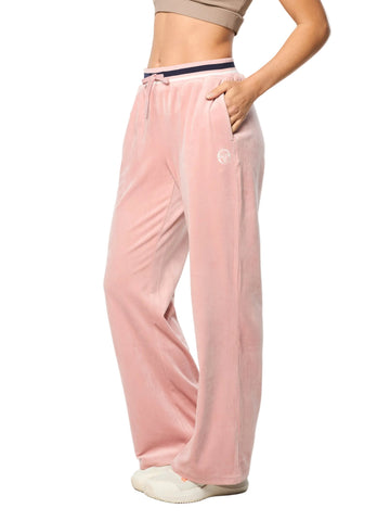 Adele Velour Track Pant- Pale Mauve