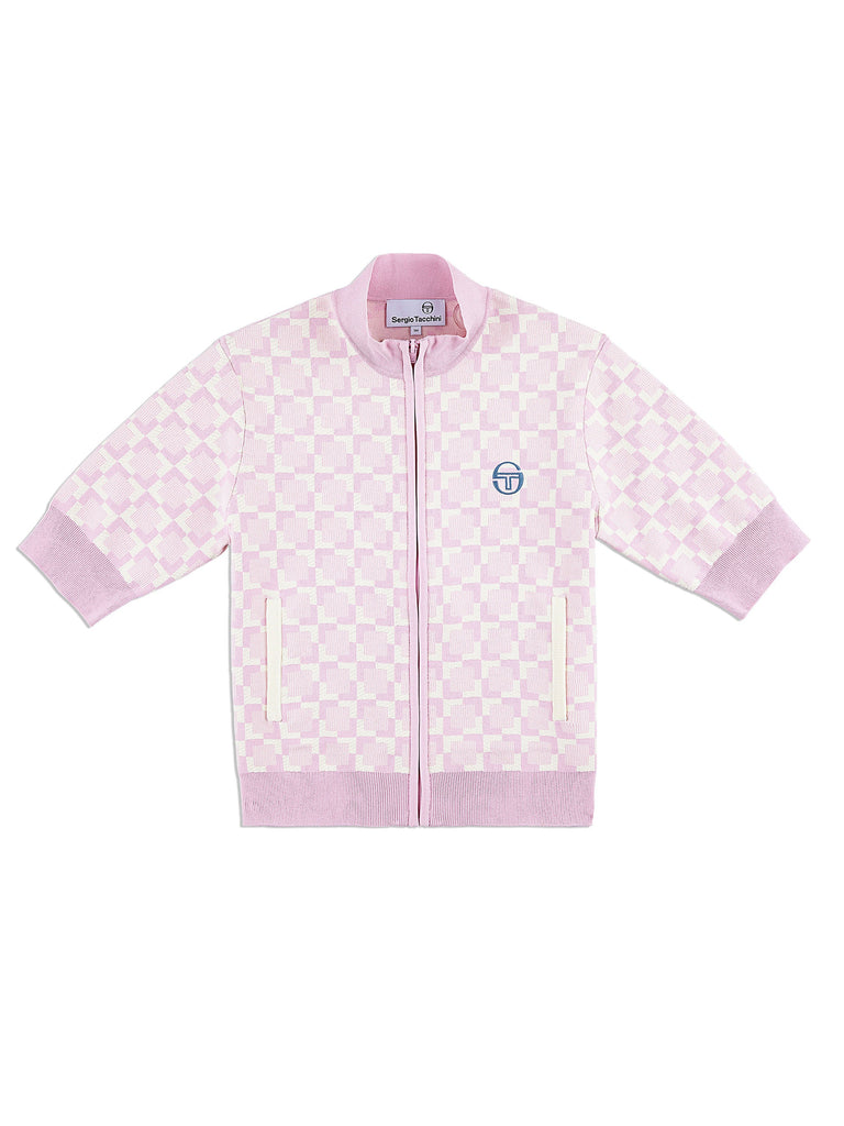 Leila Short Sleeve Track Jacket- Pale Mauve