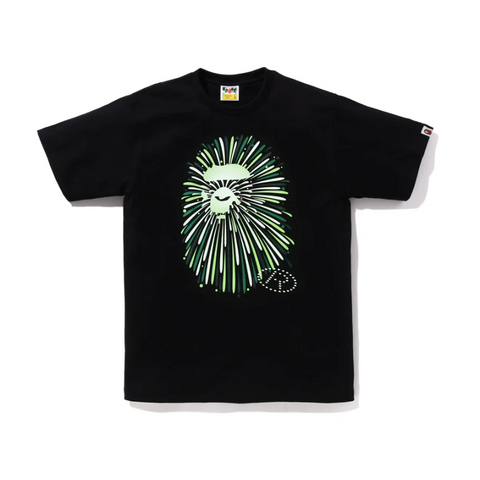 BAPE Ape head Glow Firework tee (Black/Green)
