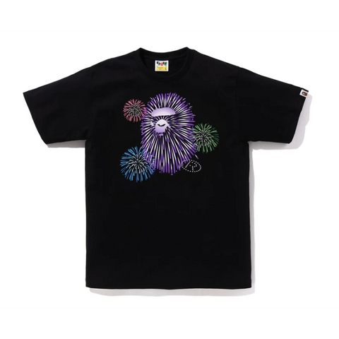 BAPE Ape head Firework tee (Black/Multi)