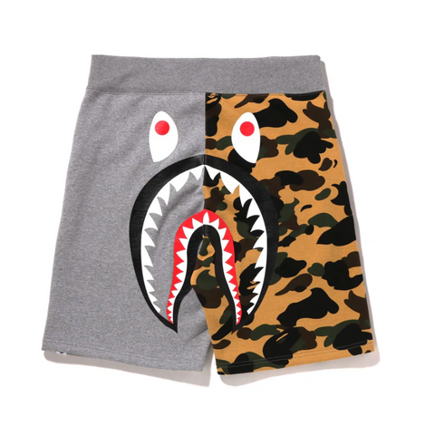 BAPE 1ST CAMO BACK SHARK SWEAT SHORTS (Grey)
