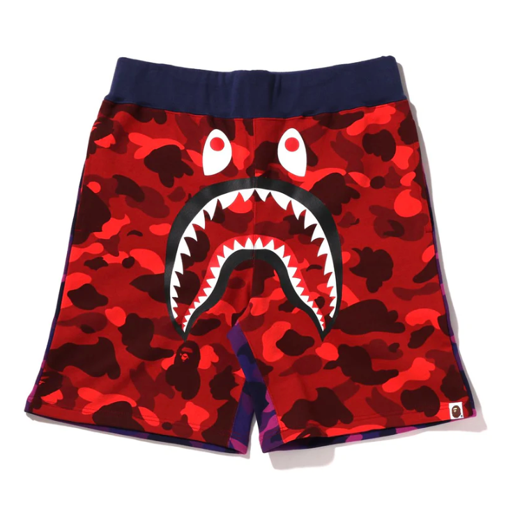 BAPE Crazy Camo Shark Shorts (Red)
