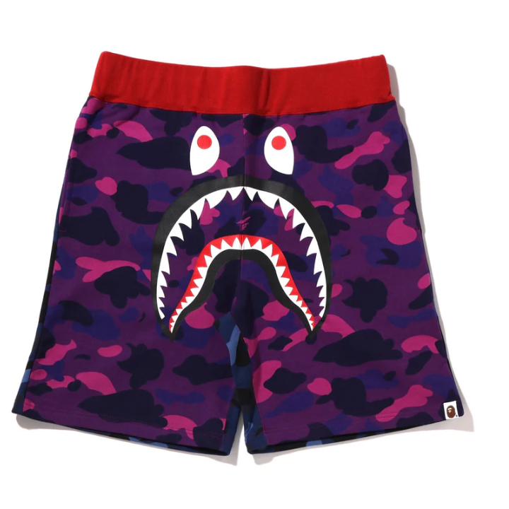 BAPE Crazy Camo Shark Shorts (Purple)