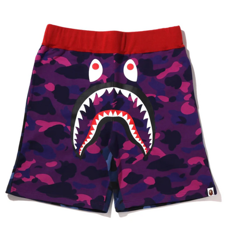 BAPE Crazy Camo Shark Shorts (Purple)