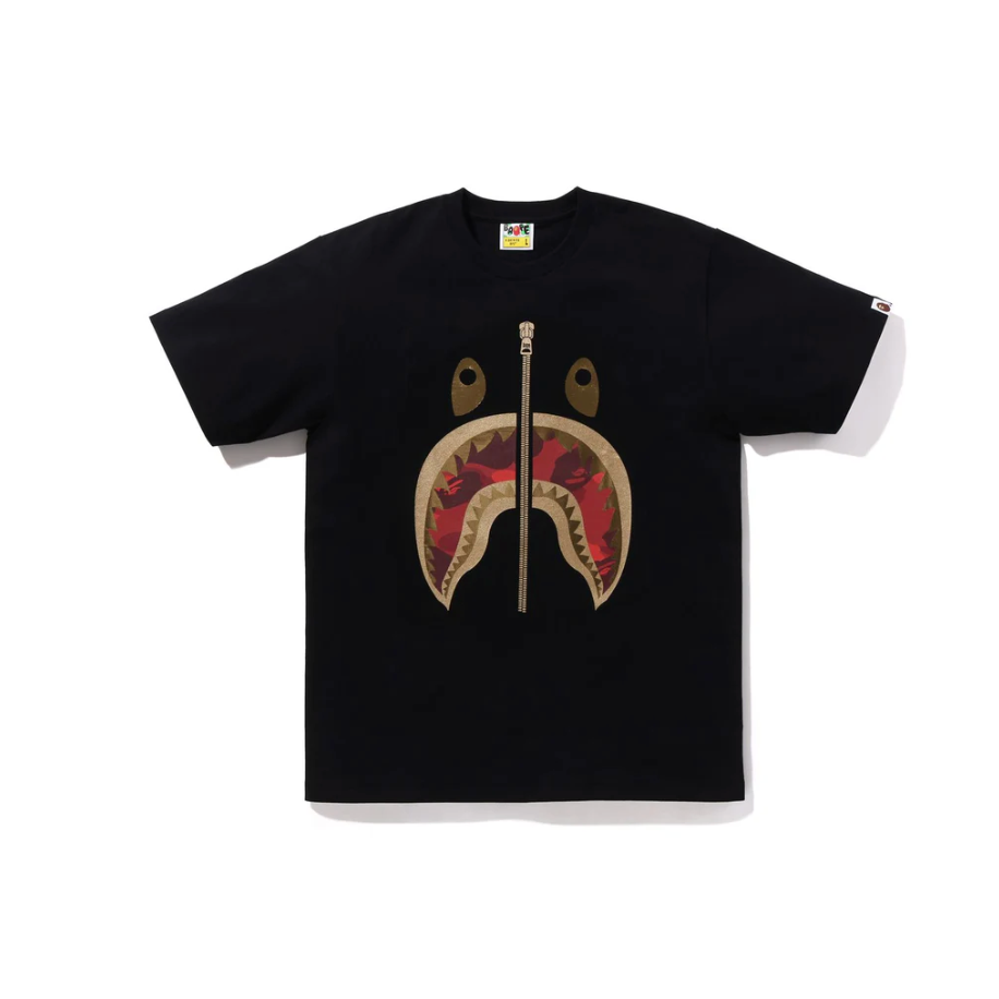 BAPE Color Camo Shark tee (Black/Red)