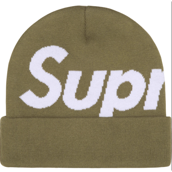 Supreme Big Logo Beanie (FW22) Light Olive