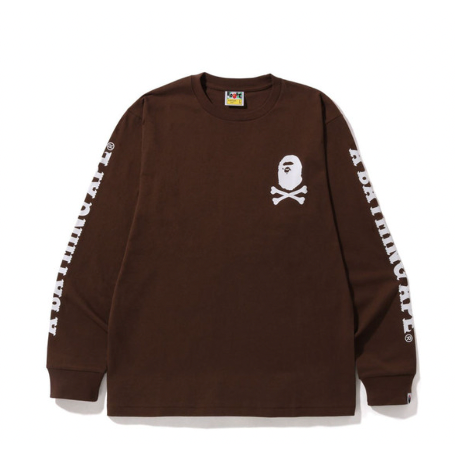 Bape Crossbone L/S Tee (Brown)