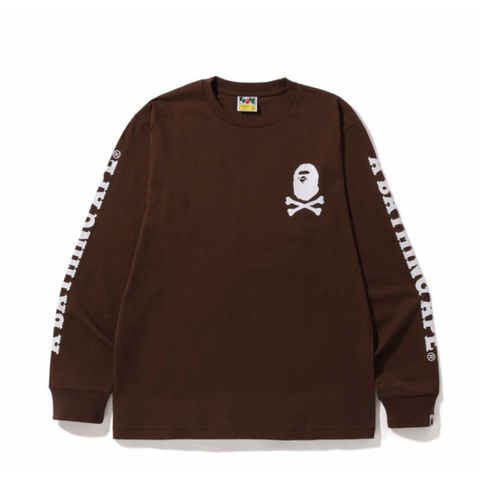 Bape Crossbone L/S Tee (Brown)