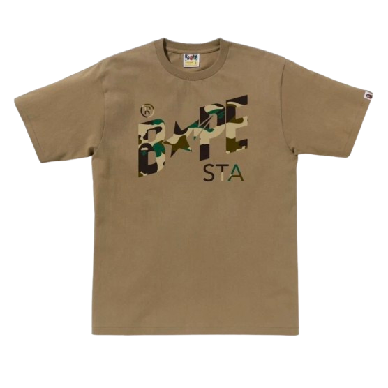 A Bathing Ape 1st Camo Bape Sta Logo Tee (Khaki/Light Camo)