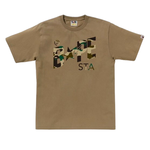 A Bathing Ape 1st Camo Bape Sta Logo Tee (Khaki/Light Camo)