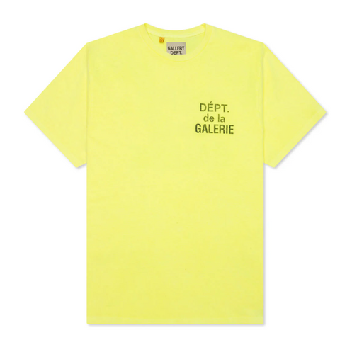 Gallery Dept. Black French Logo Tee Yellow