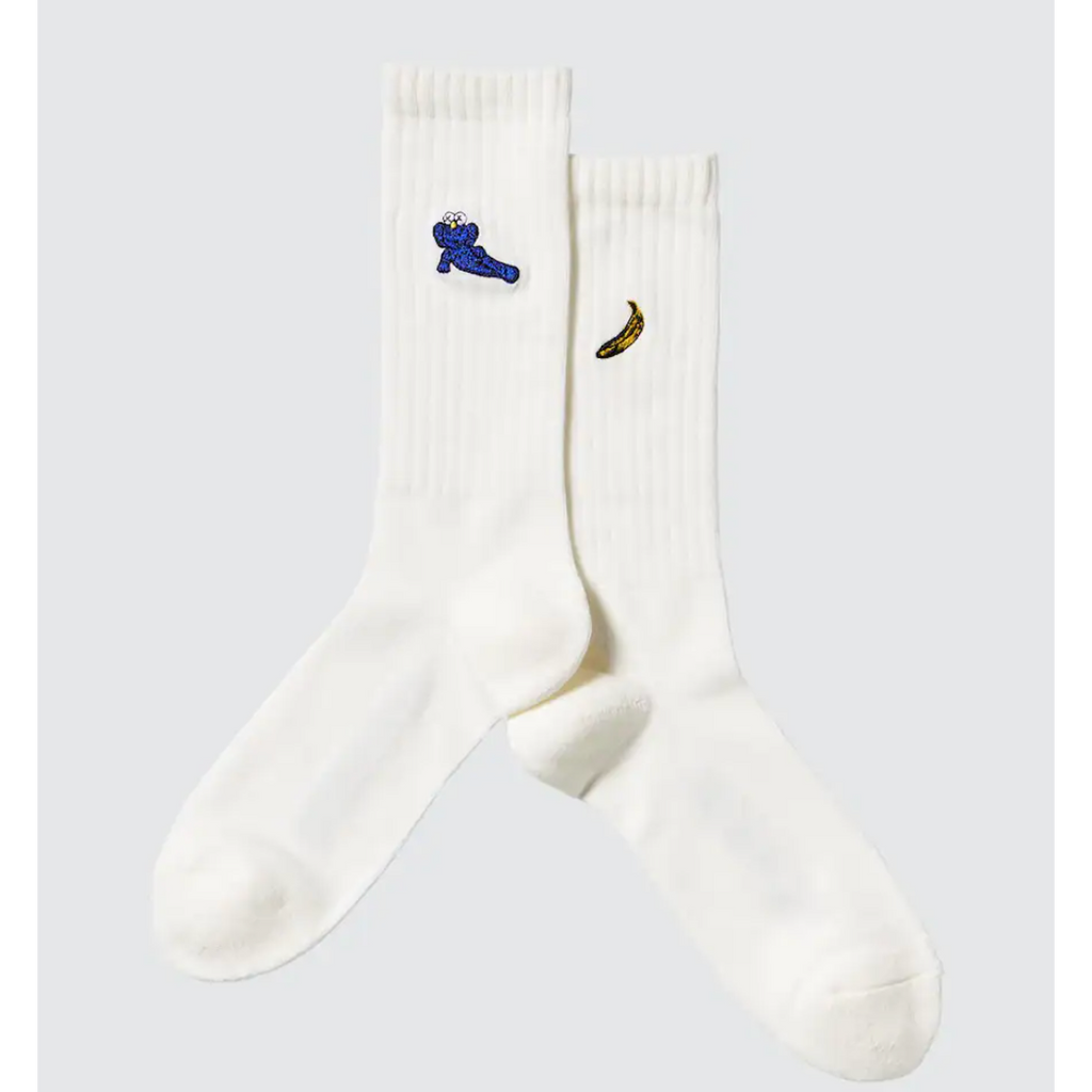 KAWS x Uniqlo Warhol Off White UT Socks Banana