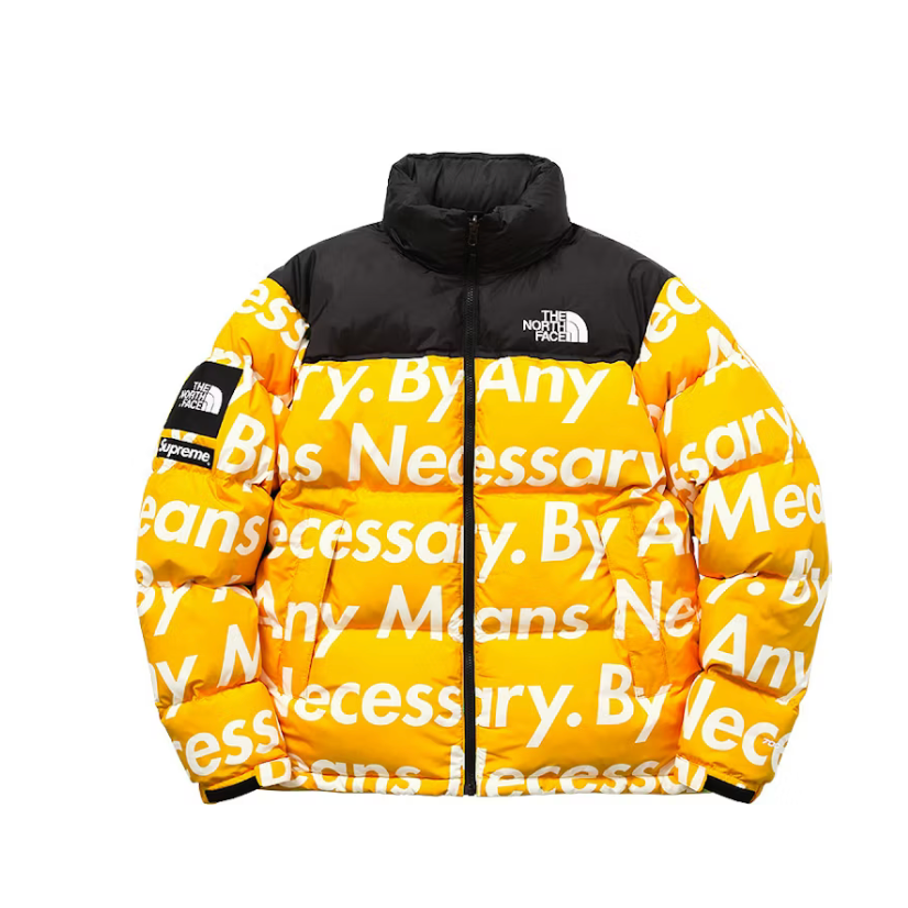 Supreme The North Face By Any Means Nuptse Jacket Yellow