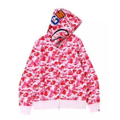 BAPE ABC Camo Shark Full Zip Hoodie (Pink)