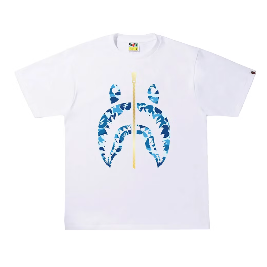 BAPE ABC Camo Gold Zip Shark Tee