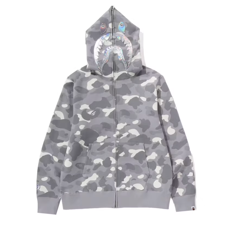 BAPE City Camo Shark Full Zip Hoodie (Grey) (SS24)