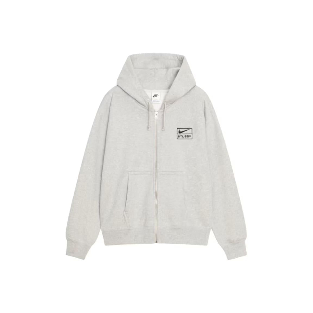 Stussy x Nike Fleece Zip Hoodie (FW25) Grey Heather