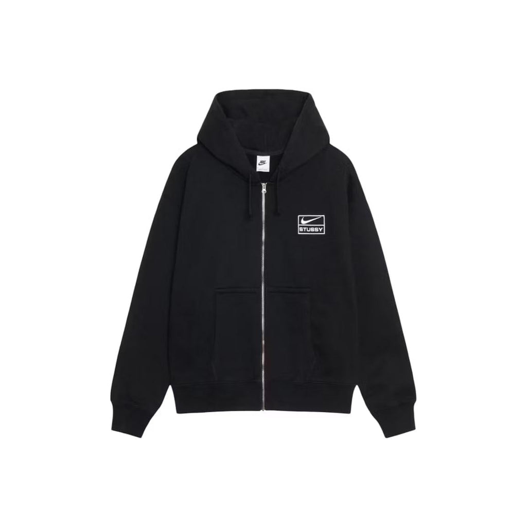 Stussy x Nike Stone Washed Fleece Zip Hoodie (FW25) Black