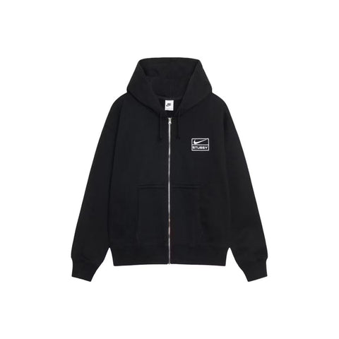 Stussy x Nike Stone Washed Fleece Zip Hoodie (FW25) Black