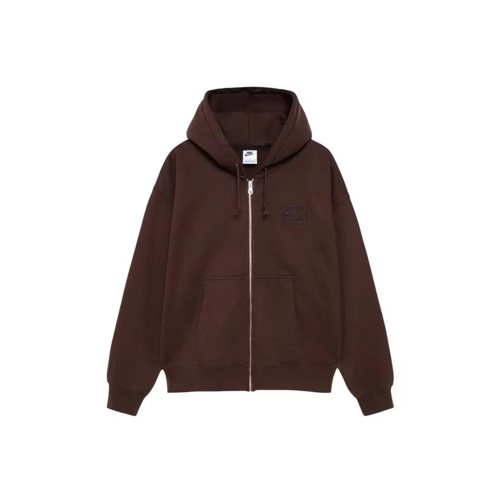 Stussy x Nike Stone Washed Fleece Zip Hoodie (FW25) Dark Cinder