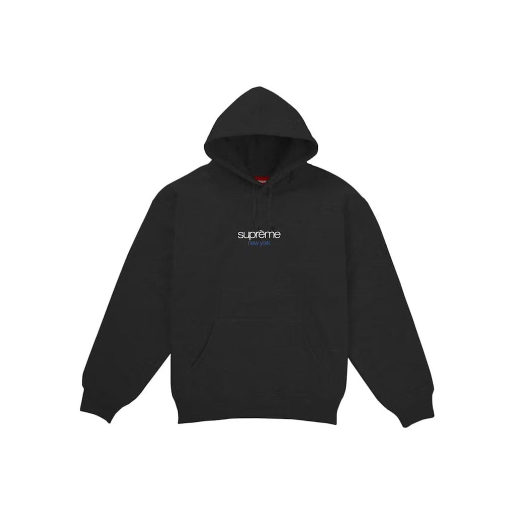 Supreme Classic Logo New York Shop Hooded Sweatshirt Black