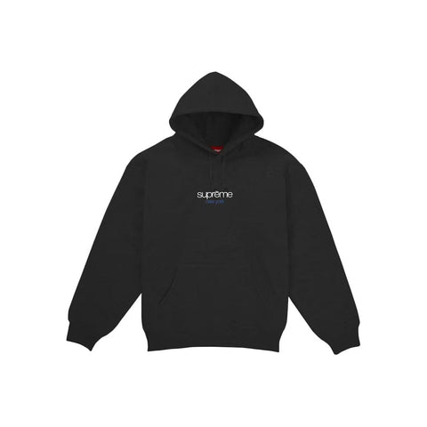 Supreme Classic Logo New York Shop Hooded Sweatshirt Black