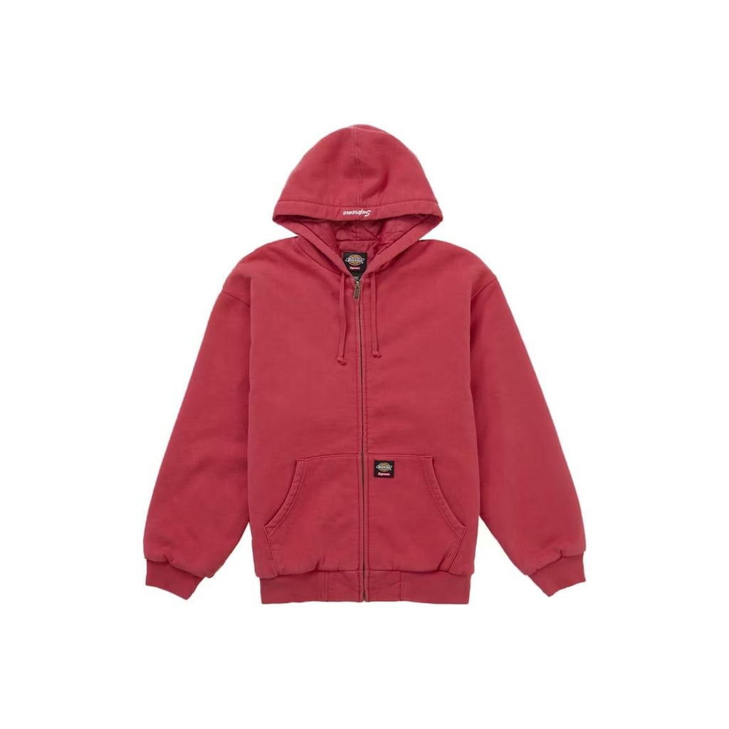Supreme Dickies Quilted Lined Zip Up Hooded Sweatshirt (FW25) Red