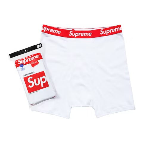 Supreme Hanes Boxer Briefs (4 Pack) White