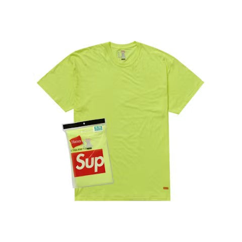 Supreme Hanes Tagless Tees (2 Pack) Flourescent Yellow