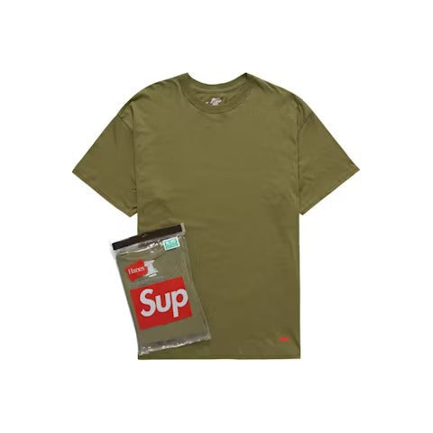 Supreme Hanes Tagless Tees (2 Pack) Olive