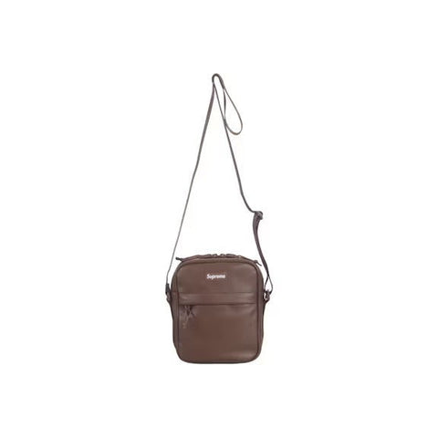 Supreme Leather Shoulder Bag Brown